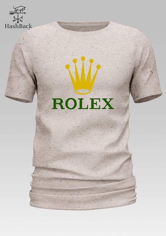 HashBack Basic Oversized T-Shirt for Men with Rolex Print