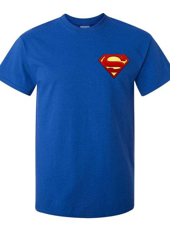 HashBack Men's Crew Neck T-Shirt with Superman Logo - White