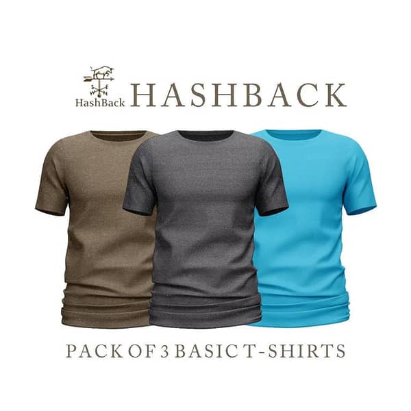 HashBack Pack of 3 Basic Oversized T-Shirts for Men