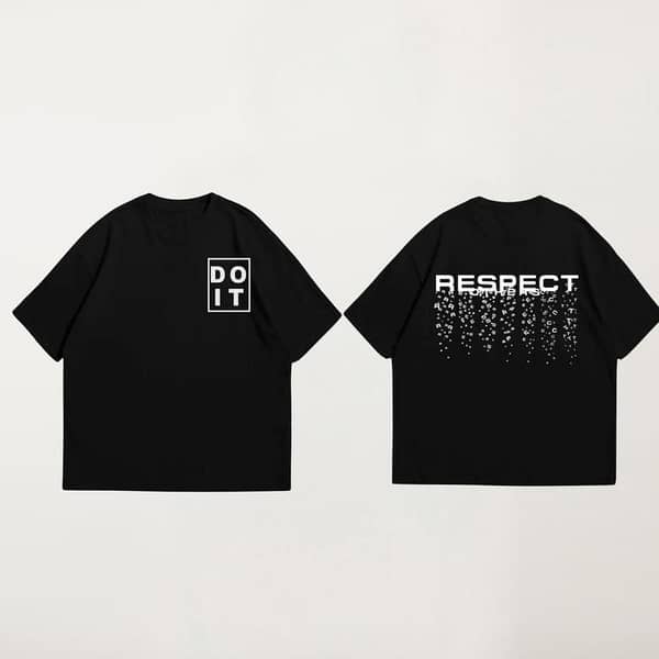 Ruku Garments Men's Printed T-Shirt with Oversized Drop Shoulders
