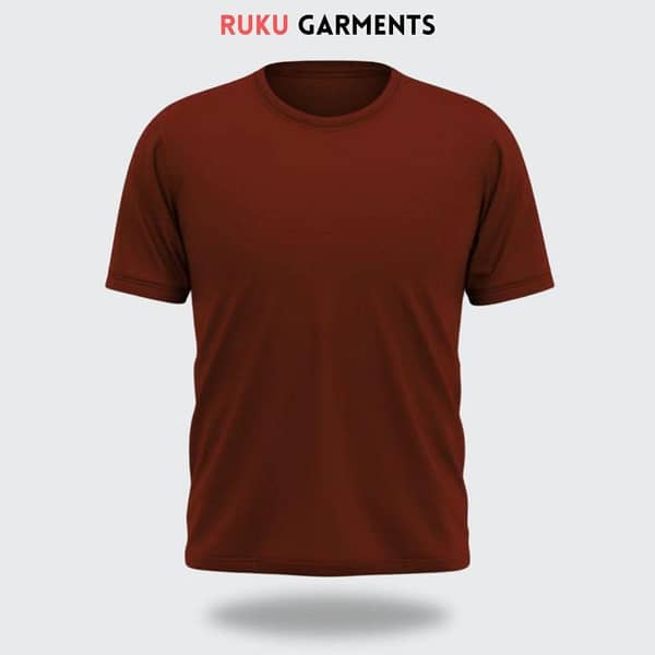 Ruku Garments Men's Plain Brown Half Sleeve T-Shirt