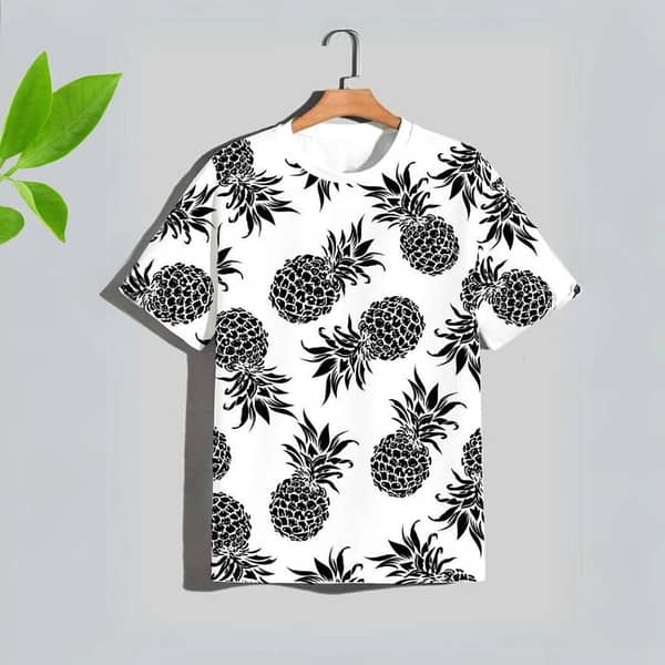 Ruku Garments 100% Cotton Summer T-shirt with Half Sleeves and Printed Design
