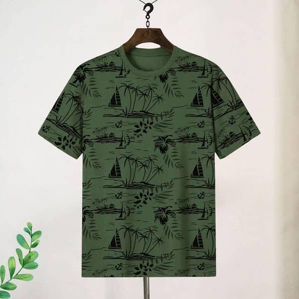 Ruku Garments | Allover Screen Printed T-Shirt with Short Sleeves
