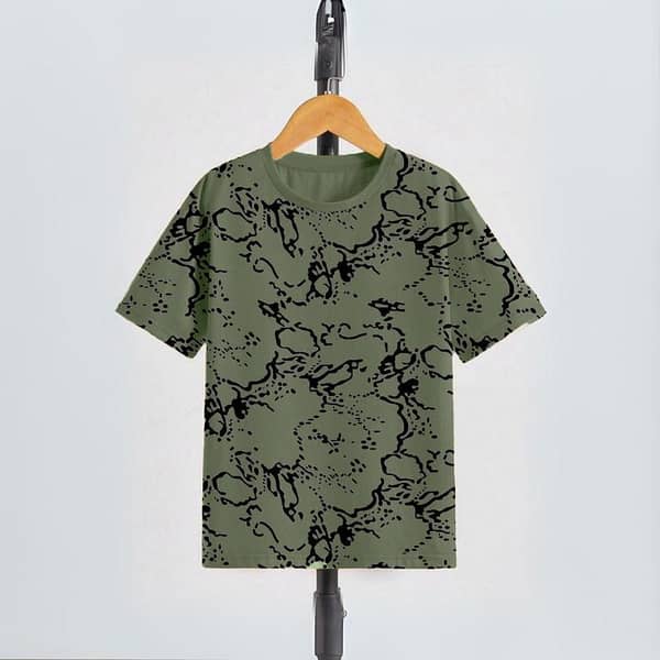 Ruku Garments | Allover Screen Printed T-Shirt with Short Sleeves