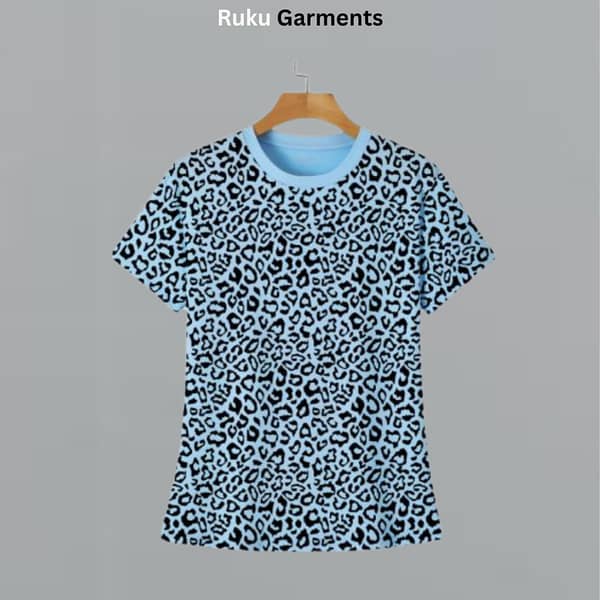 Ruku Garments | Women's Short Sleeve T-Shirt with Allover Screen Print