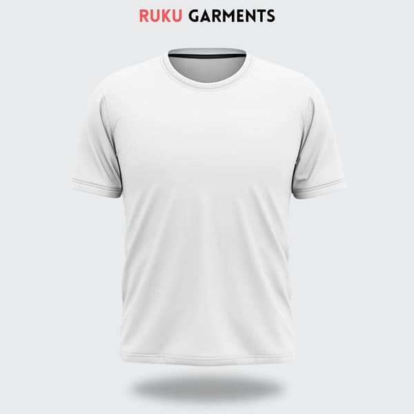 Ruku Garments Men's Plain White Half Sleeve T-Shirt