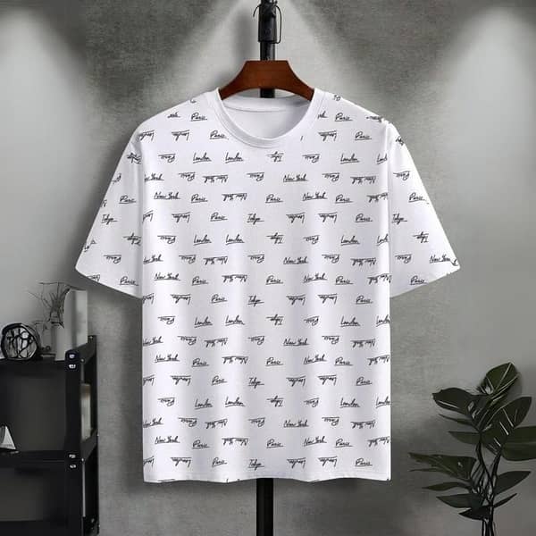 Ruku Garments 100% Cotton Summer T-Shirt with Half Sleeves and Printed Design