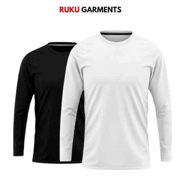 Ruku Garments Pack of 2 Men's Plain Long Sleeve T-Shirts