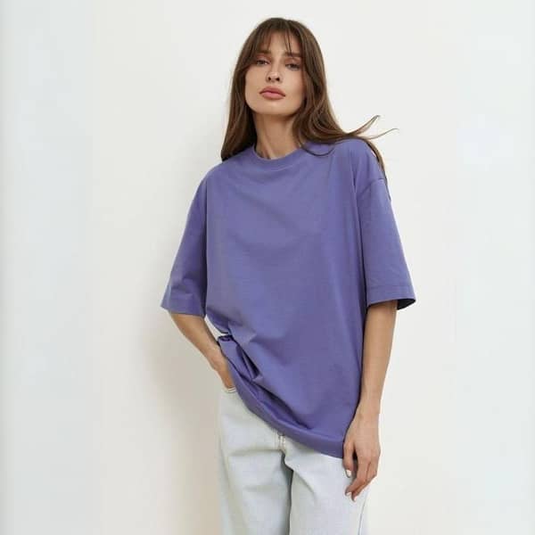 Ruku Garments Women's Plain Oversized T-Shirt with Drop Shoulders