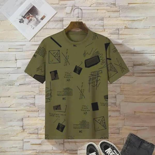 Ruku Garments | Allover Screen Printed T-Shirt with Short Sleeves