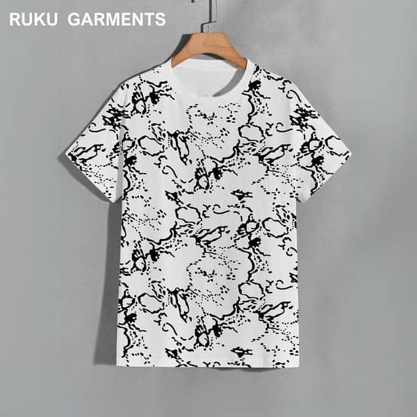Ruku Garments 100% Cotton Summer T-shirt with Half Sleeves and Printed Design