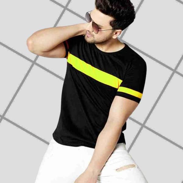 Ruku Garments Short Sleeve T-Shirt with Panel Design in Fine Single Jersey