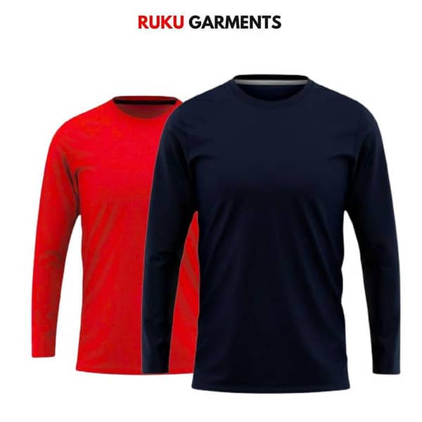 Ruku Garments Men's Pack of 2 Long Sleeve Plain T-Shirts