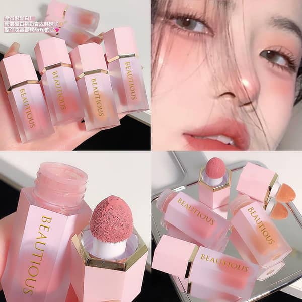 Beautious Air Cushion Liquid Blush - 1 Pack Natural Matte Cheek Blusher for Long Lasting Wear