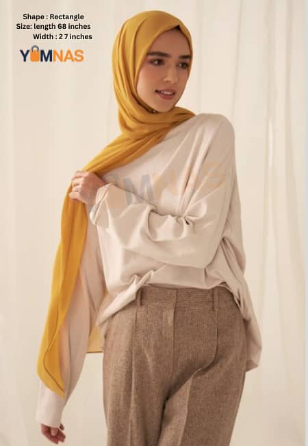 Chiffon Georgette Hijab Scarf for Women and Girls - Lightweight, Breathable 70x29 with Tube Cap