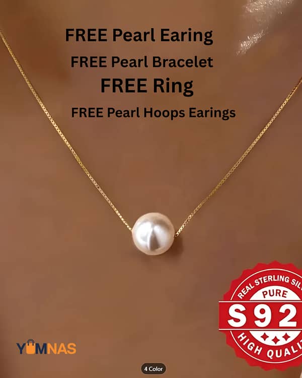 Pearl Jewelry Set for Women and Girls – Includes Necklace, Choker, Hoop Earrings, Ring, and Bracelet | Handmade Bridal Accessories