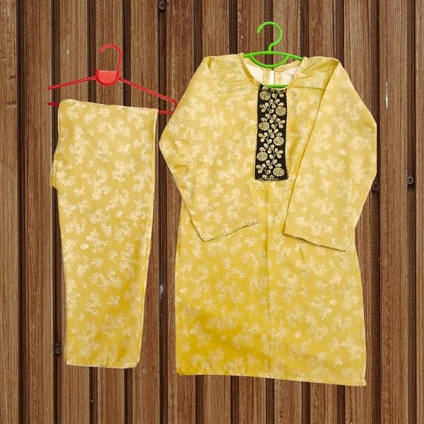 YUMNAS COLLECTION Girls' Dresses for Kids - Floral Yellow Print Cotton Dresses for Babies and Young Girls