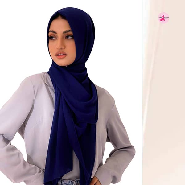 Chiffon Georgette Stoller in Royal Blue for Women by Yumna's Collection