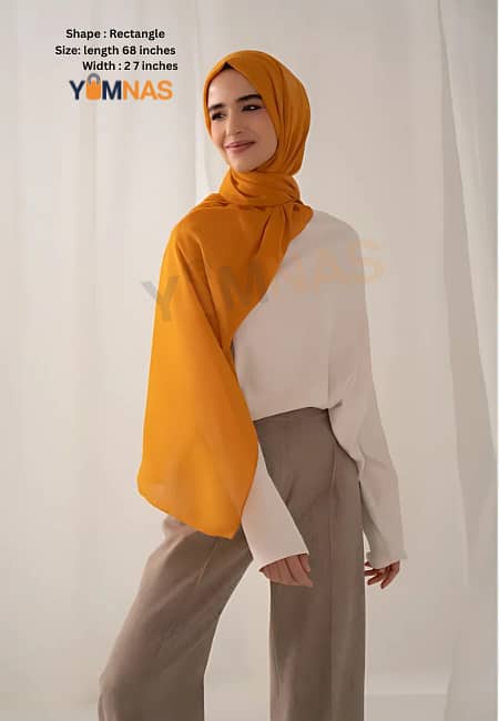 YUMNAS Lightweight Chiffon Georgette Hijab Staller for Girls and Women, Perfect for Everyday Use and Modest Fashion