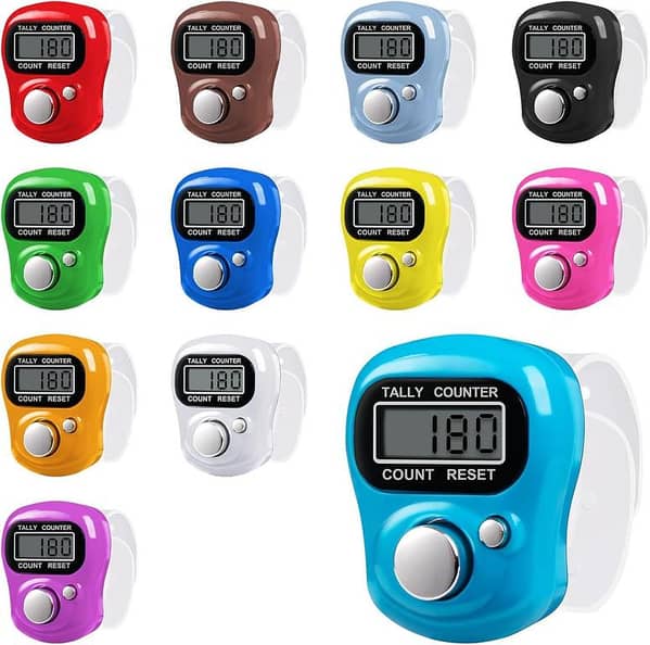 Smart Portable Digital Finger Tasbeeh Counter - Electronic Tally Clicker for Zikr and Durood - Handheld 5 Digit Display