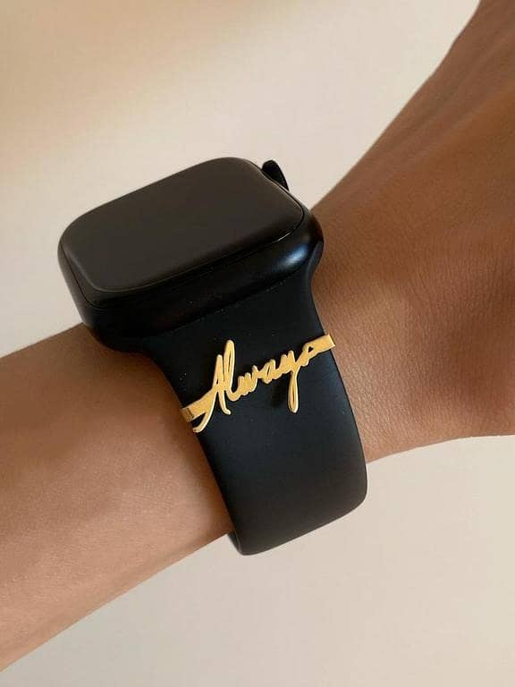 Custom Name Apple Watch Band Charm - Personalized Watch Bar Name Accessory for Valentine's Day Gift or Gift for Her