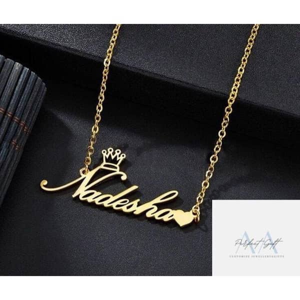 Personalized Name Necklace with Crown Design Locket at an Affordable Price