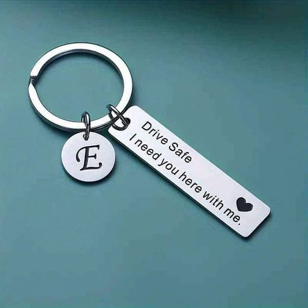 Personalized Drive Safe Keychain with Initial - Perfect Gift for Loved Ones