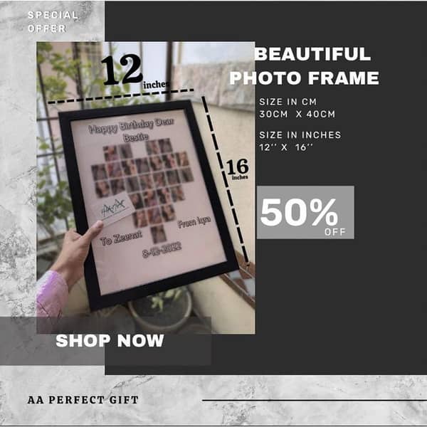 Personalized Heart Collage Photo Frame with Custom Editing