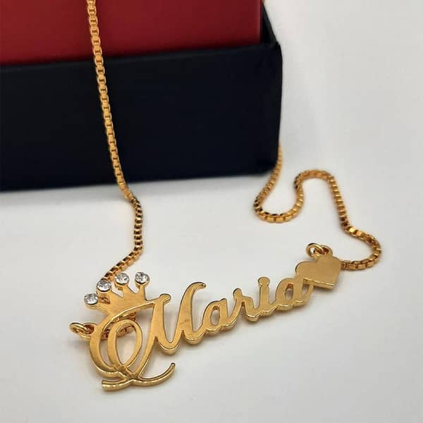 Personalized Name Necklace by Customize Name - Gold and Silver Plated Double Name Lockets
