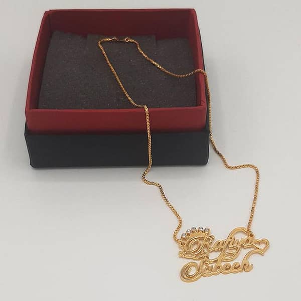 Customized Double Name Necklace and Locket by Name