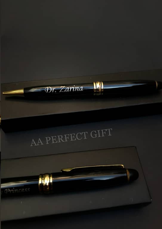 Personalized Black and Gold Engraved Name Pen | Custom Name Printed Ballpoint Pen | Ideal Corporate Gift