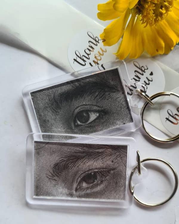 Custom Eye Photo Keychain - Personalized Keychain Without Box
