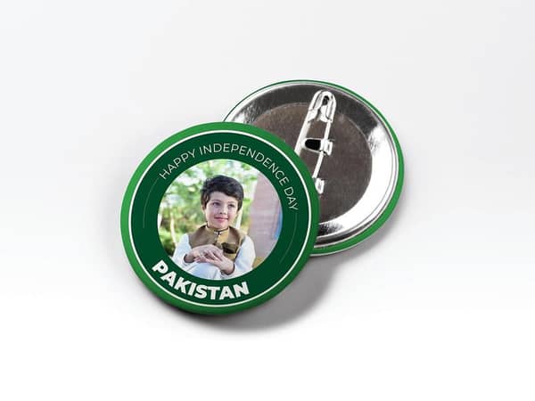 Personalized 14 August Independence Day Badges with Name or Picture