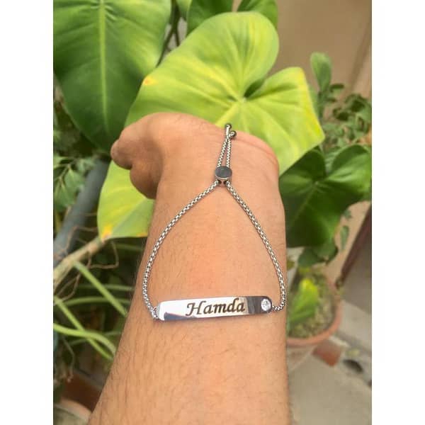 Customizable Stainless Steel Name Bracelet for Women and Girls with Adjustable Chain