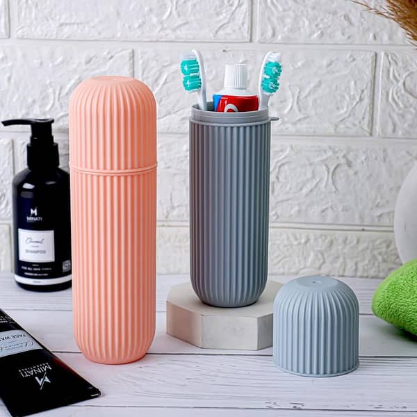 Travel Toothbrush Case - Compact Container for Toothbrushes, Toothpaste, and Mouthwash