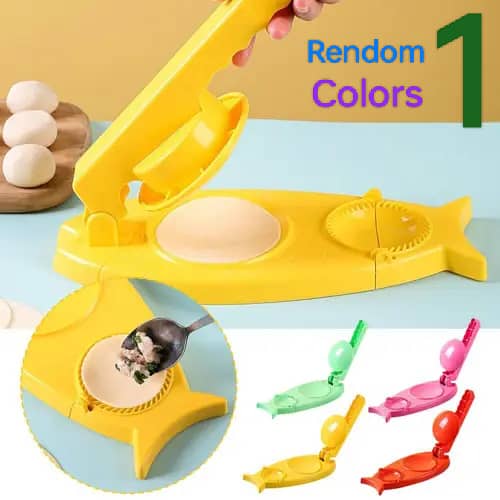 2-In-1 Dumpling Maker Box: Kitchen Tool for Making Dumplings, Ghughra, Momos, Gujiya, and Samosas with Manual Press Mould