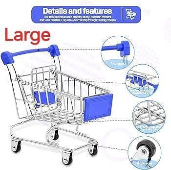 Large Mini Shopping Cart and Decorative Trolley for Mobile, Pencil, French Fries, and Barbecue Items