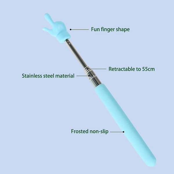 Stainless Steel Telescopic Teaching Pointer Stick with Finger Design for Classroom Use by Teachers