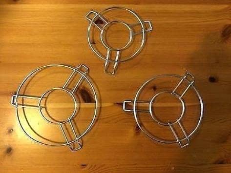 Set of 3 Stainless Steel Hot Plate and Steamer Stands - Includes Two 6-Inch and One 12-Inch