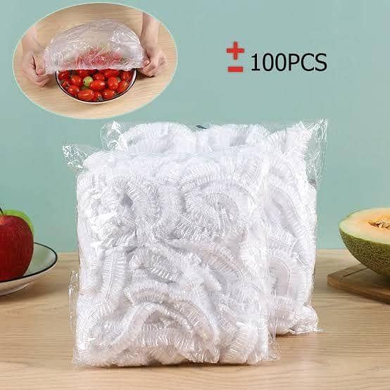 Elastic Disposable Food Cover Lids for Bowls and Plates - Reusable Plastic Stretch Wrap for Leftovers, Outdoor Picnics and Meal Storage