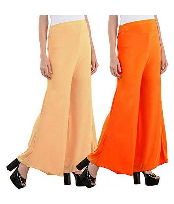 Pack of 2 Women and Girls Wide Leg Plazo Trousers for Comfort