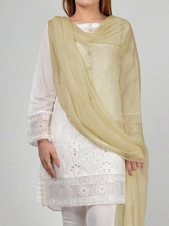 Skin Crinkle Chiffon Dupatta for Women - 2.5 Yards of Soft Fabric