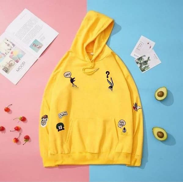 Kangaroo Hoodie for Women and Girls with Printed Design, Drawstring, Kangaroo Pocket, and Long Sleeves