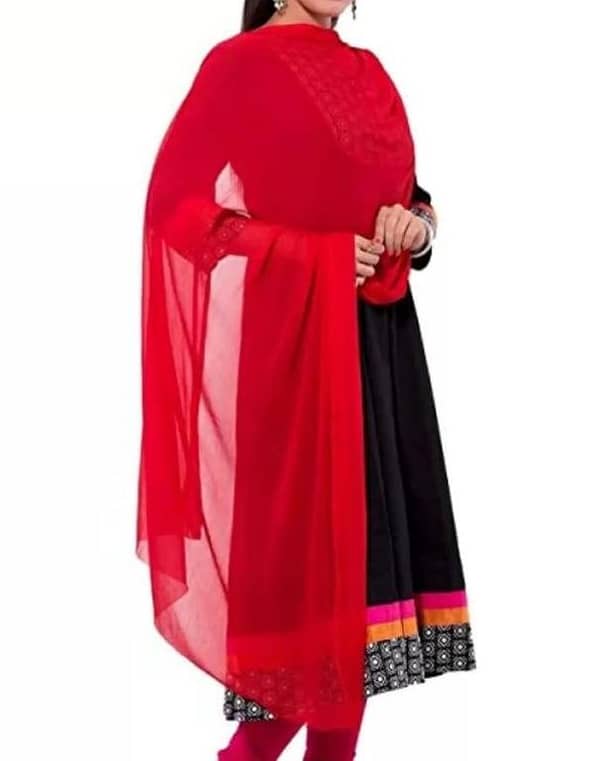 Red Crinkle Chiffon Dupatta for Women - 2.5 Yards of Soft and Comfortable Fabric