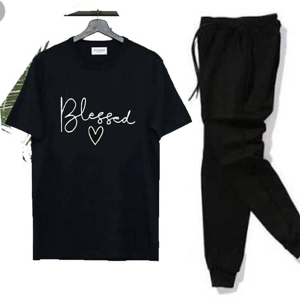 Unisex Cotton Printed T-Shirt and Trouser/Sweatpants - Available in Sizes S, M, L, XL