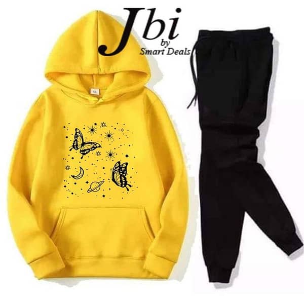 Women's Fleece Winter Collection: Printed Hoodie and Trouser Set with Export Quality and Full Sleeves