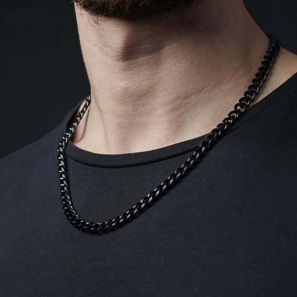 Men's Italian Thin Cuban Chain in Silver and Gold Stainless Steel for Neckwear