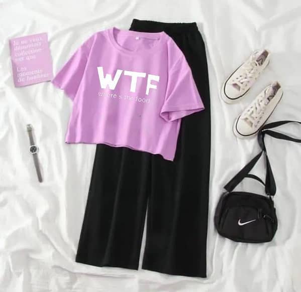 Casual Crop Top and Flapper Trouser Set for Women and Girls - Summer Comfort Suit