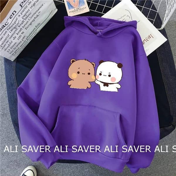 Women's Kangaroo Hoodie with Pocket and Drawstring - Casual Long Sleeve Pullover