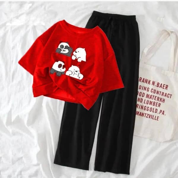 Women's and Girls' Summer Crop Top and Flapper Trouser Set - Comfortable and Trendy Outfit